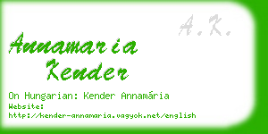 annamaria kender business card